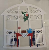 Fensterbild Pavillon 19x15cm 17.50